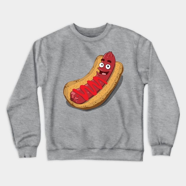 Hot Diggity Dog - with Ketchup Crewneck Sweatshirt by deancoledesign